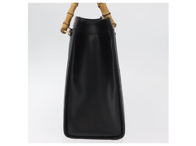 Borsa Tote GUCCI Bamboo in pelle nera e oro 002 0260 Auth 180119 Nero D'oro - vista 4