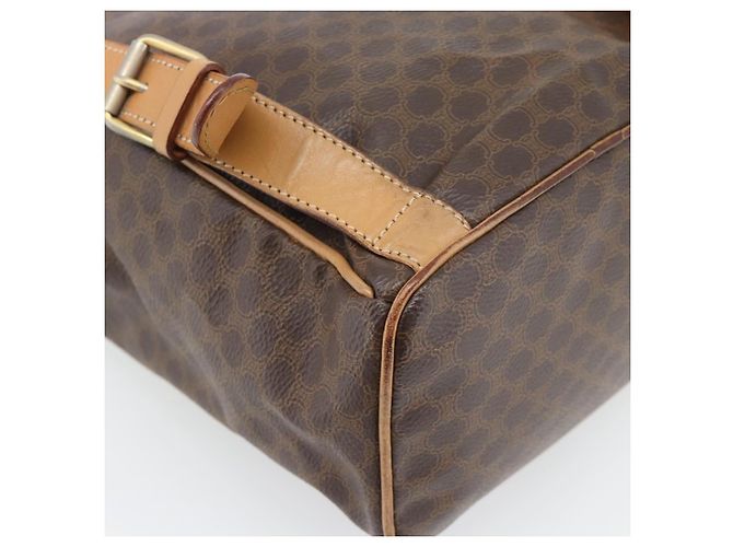 Céline Zaino CELINE Macadam Canvas PVC Pelle Marrone Oro Auth bs35270 D'oro - vista 15
