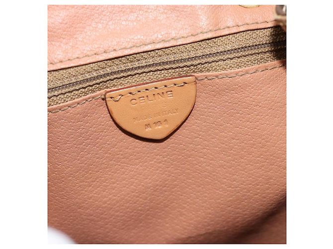 Céline Zaino CELINE Macadam Canvas PVC Pelle Marrone Oro Auth bs35270 D'oro - vista 17