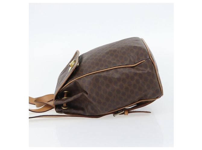 Céline Zaino CELINE Macadam Canvas PVC Pelle Marrone Oro Auth bs35270 D'oro - vista 4