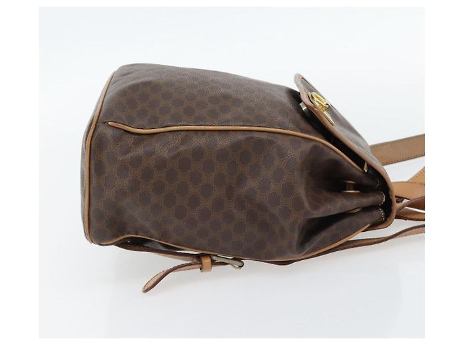 Céline Zaino CELINE Macadam Canvas PVC Pelle Marrone Oro Auth bs35270 D'oro - vista 5