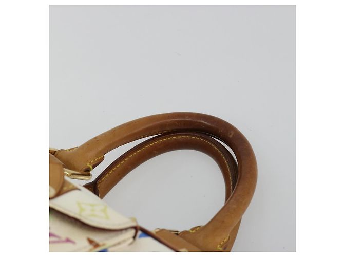 LOUIS VUITTON Monogram Multicolor Speedy 30 Borsa Bianca Bron M92643 LV Auth 181700 Bianco Bronzo - vista 8