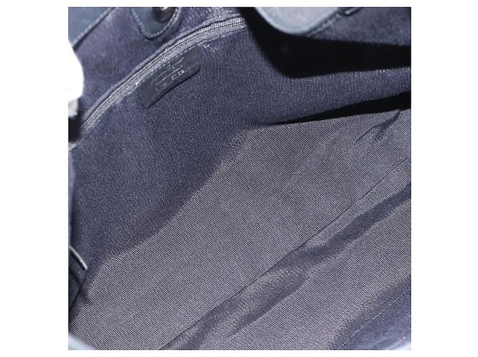 Borsa a tracolla Salvatore Ferragamo Gancini in tela nero argento Auth ka4493A - vista 15