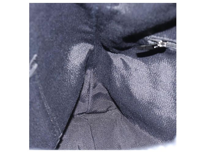 Borsa a tracolla Salvatore Ferragamo Gancini in tela nero argento Auth ka4493A - vista 17