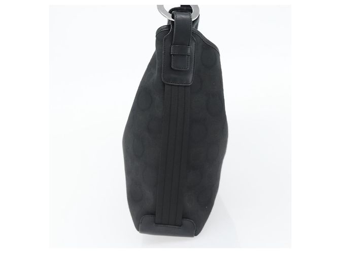 Borsa a tracolla Salvatore Ferragamo Gancini in tela nero argento Auth ka4493A - vista 4