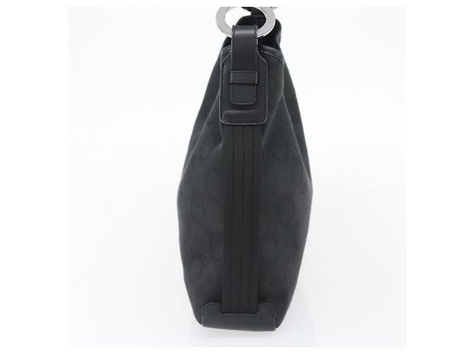 Borsa a tracolla Salvatore Ferragamo Gancini in tela nero argento Auth ka4493A - vista 5