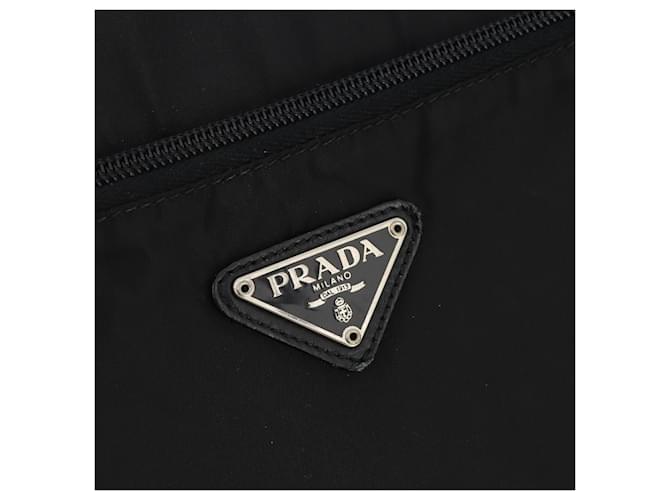 Valigia PRADA Nylon Nero Argento Auth 181553A - vista 18