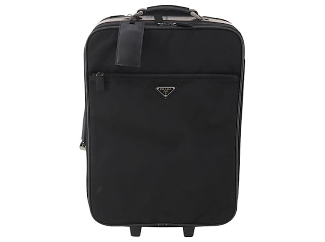 Valigia PRADA Nylon Nero Argento Auth 181553A - vista 2