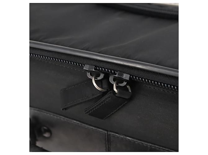 Valigia PRADA Nylon Nero Argento Auth 181553A - vista 20