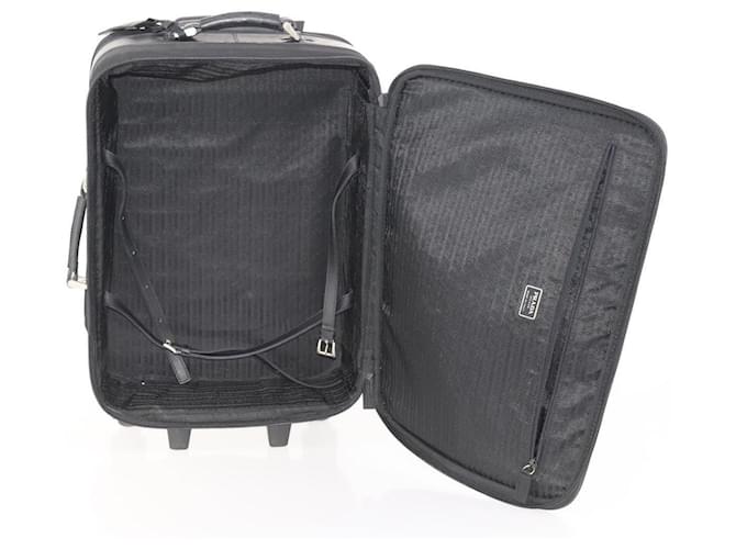 Valigia PRADA Nylon Nero Argento Auth 181553A - vista 21