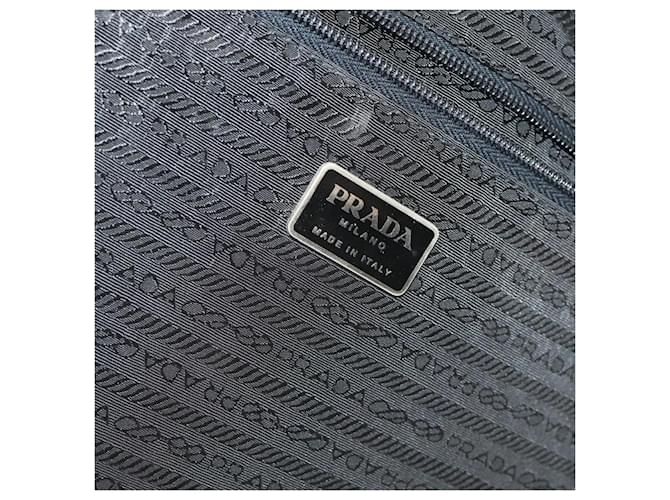 Valigia PRADA Nylon Nero Argento Auth 181553A - vista 22