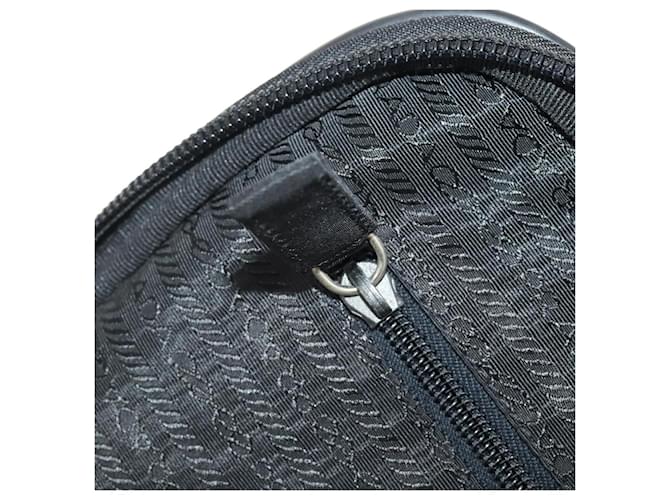 Valigia PRADA Nylon Nero Argento Auth 181553A - vista 23