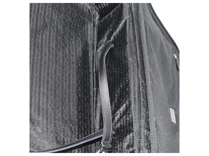 Valigia PRADA Nylon Nero Argento Auth 181553A - vista 26