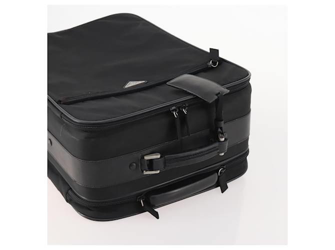 Valigia PRADA Nylon Nero Argento Auth 181553A - vista 8