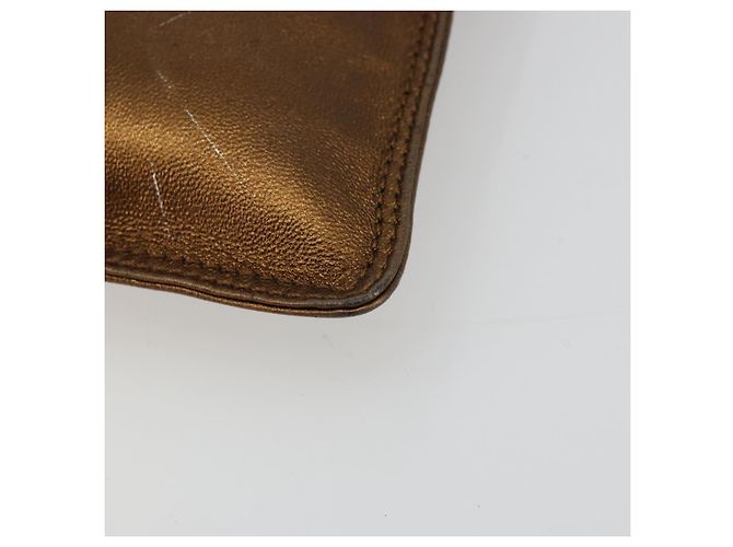 Borsa a Spalla CHANEL Pelle Bronzo Oro CC Auth BA13008A D'oro - vista 10
