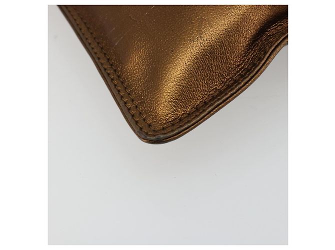 Borsa a Spalla CHANEL Pelle Bronzo Oro CC Auth BA13008A D'oro - vista 11