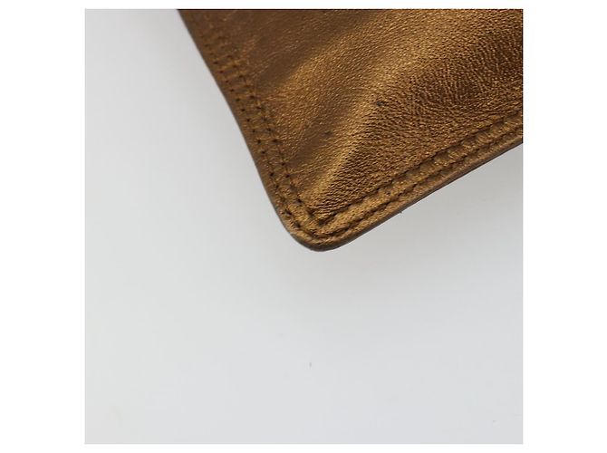 Borsa a Spalla CHANEL Pelle Bronzo Oro CC Auth BA13008A D'oro - vista 13