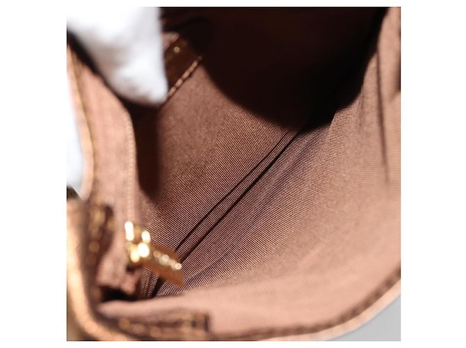 Borsa a Spalla CHANEL Pelle Bronzo Oro CC Auth BA13008A D'oro - vista 16