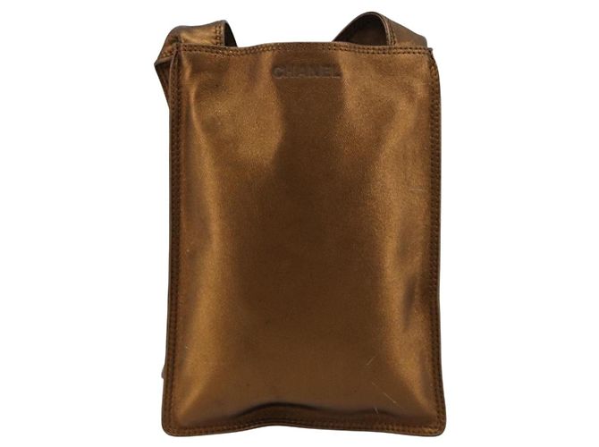 Borsa a Spalla CHANEL Pelle Bronzo Oro CC Auth BA13008A D'oro - vista 2