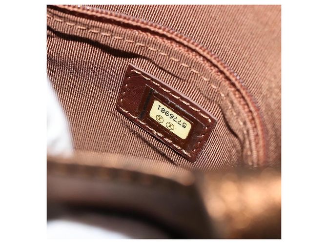 Borsa a Spalla CHANEL Pelle Bronzo Oro CC Auth BA13008A D'oro - vista 21