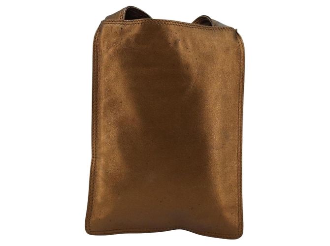 Borsa a Spalla CHANEL Pelle Bronzo Oro CC Auth BA13008A D'oro - vista 3