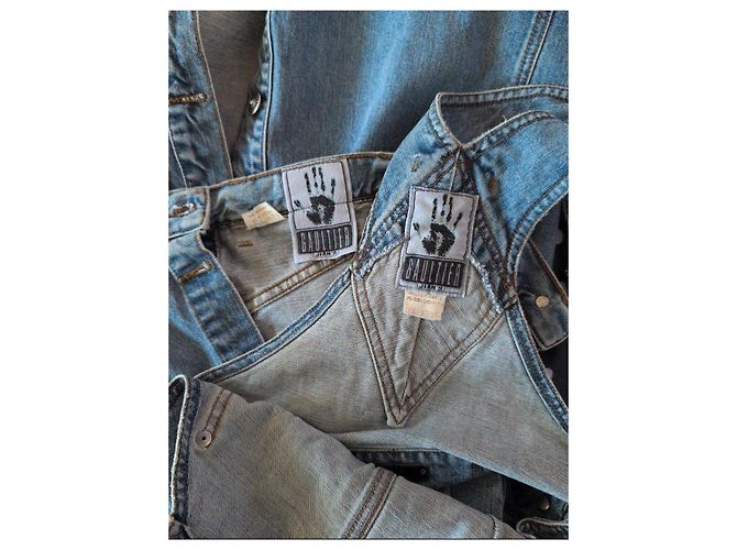 Jean Paul Gaultier Conjunto de Top Bustier e Saia Longa em Denim - vista 4