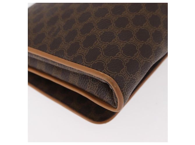 Céline Borsa a tracolla CELINE Macadam Canvas PVC Pelle Marrone Oro Auth BA13279 D'oro - vista 12