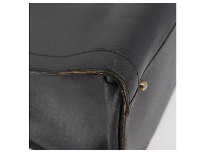 Borsa Tote GUCCI Bamboo in pelle nera e oro Auth 180798 Nero D'oro - vista 14