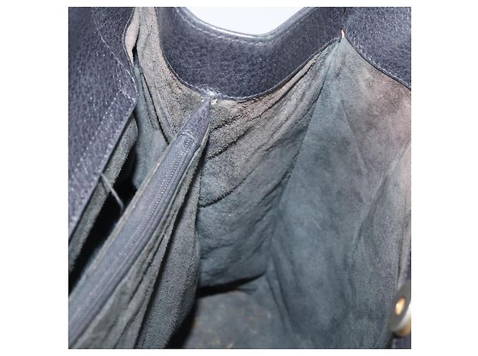 Borsa Tote GUCCI Bamboo in pelle nera e oro Auth 180798 Nero D'oro - vista 20