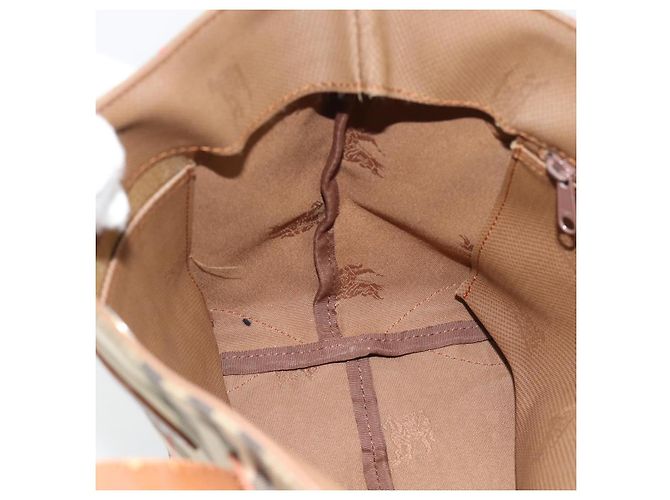Borsa a mano Burberry Nova Check in tela beige e oro Auth ka4541 D'oro - vista 16