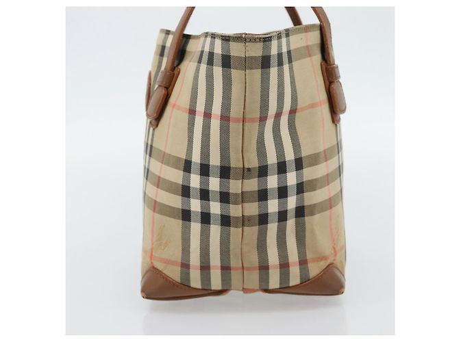 Borsa a mano Burberry Nova Check in tela beige e oro Auth ka4541 D'oro - vista 5