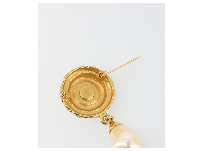 Spilla SAINT LAURENT in metallo Gold Auth bs35355A - vista 10