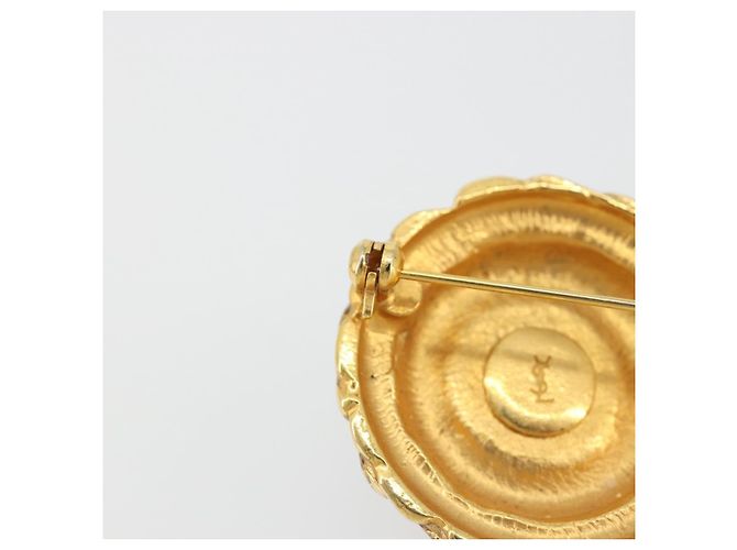 Spilla SAINT LAURENT in metallo Gold Auth bs35355A - vista 9