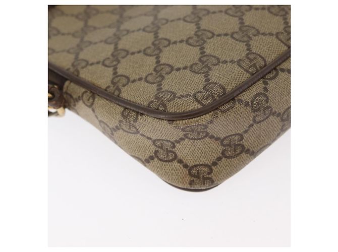 Borsa a Spalla GUCCI GG Supreme PVC Beige Oro 89 02 068 Auth 180116 D'oro - vista 12