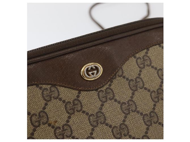 Borsa a Spalla GUCCI GG Supreme PVC Beige Oro 89 02 068 Auth 180116 D'oro - vista 14