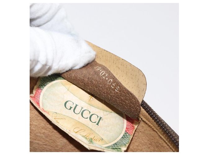 Borsa a Spalla GUCCI GG Supreme PVC Beige Oro 89 02 068 Auth 180116 D'oro - vista 20