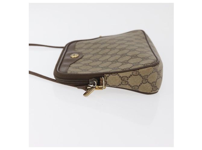 Borsa a Spalla GUCCI GG Supreme PVC Beige Oro 89 02 068 Auth 180116 D'oro - vista 5