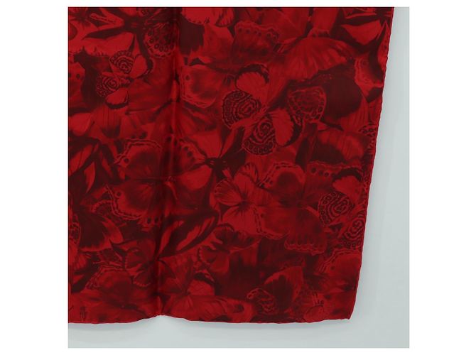 VALENTINO Pañuelo de seda floral Rojo Auth am11699V Roja - vista 10