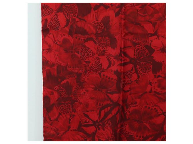 VALENTINO Pañuelo de seda floral Rojo Auth am11699V Roja - vista 5