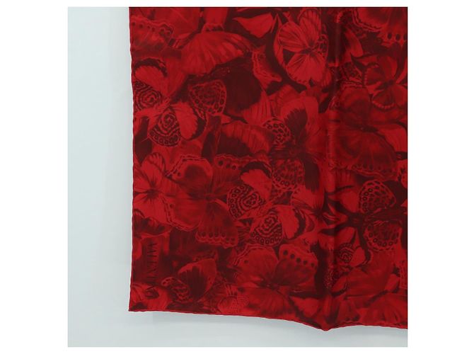 VALENTINO Pañuelo de seda floral Rojo Auth am11699V Roja - vista 8