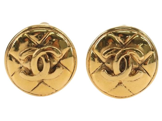Orecchini CHANEL COCO Mark in metallo Gold Tone CC Auth 181301V - vista 2