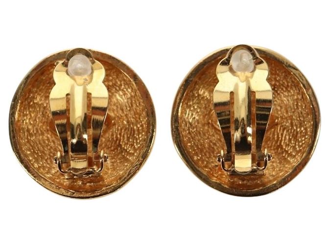 Orecchini CHANEL COCO Mark in metallo Gold Tone CC Auth 181301V - vista 3
