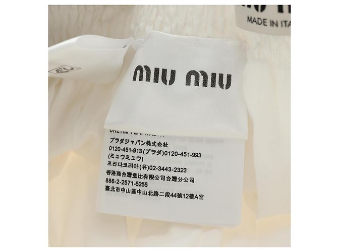 Falda Miu Miu de algodón blanca Auth 182059M Blanco - vista 10