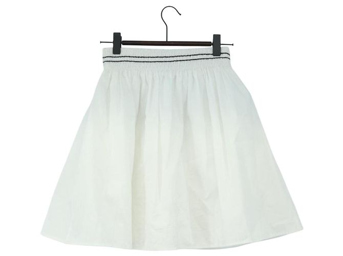 Falda Miu Miu de algodón blanca Auth 182059M Blanco - vista 2