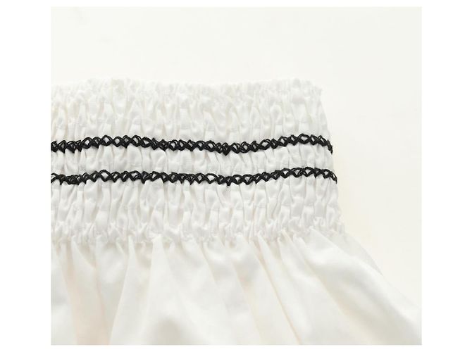 Falda Miu Miu de algodón blanca Auth 182059M Blanco - vista 5