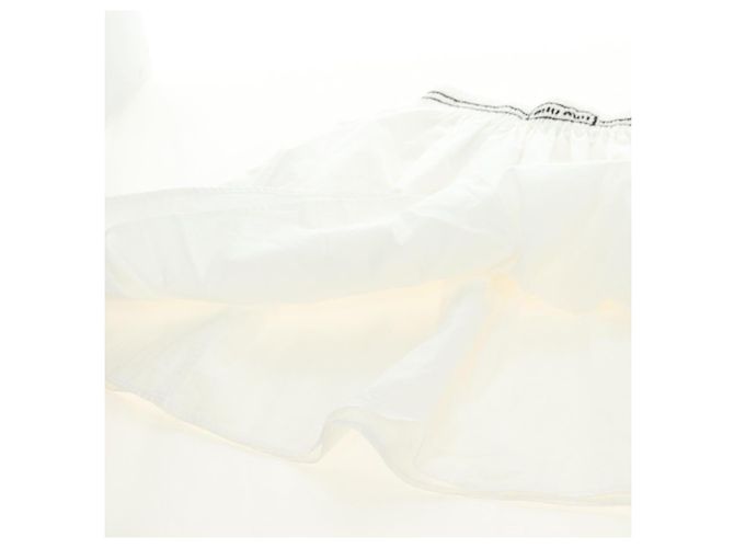 Falda Miu Miu de algodón blanca Auth 182059M Blanco - vista 6