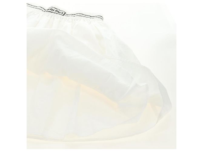 Falda Miu Miu de algodón blanca Auth 182059M Blanco - vista 7