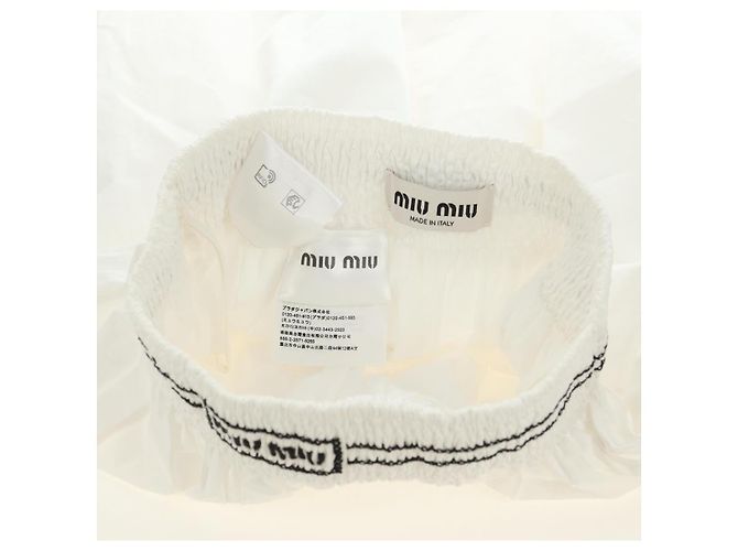 Falda Miu Miu de algodón blanca Auth 182059M Blanco - vista 8