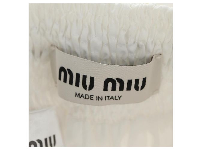 Falda Miu Miu de algodón blanca Auth 182059M Blanco - vista 9