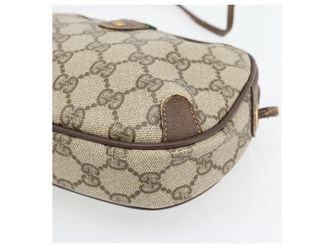 Borsa GUCCI GG Supreme Web Sherry Line PVC Beige Oro 156 02 066 Auth 171266 D'oro - vista 10